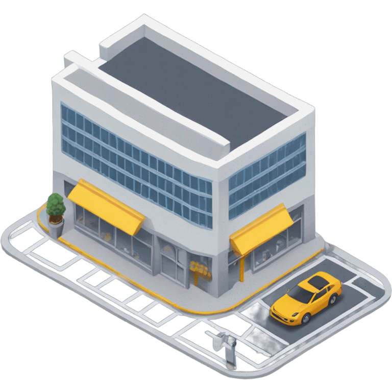 isometric shop and carpark emoji