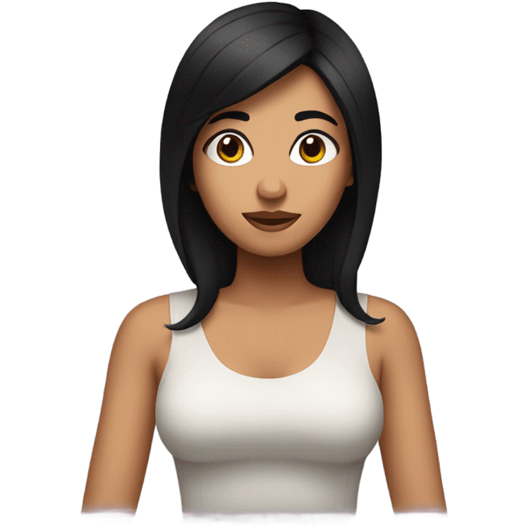 Latina girl with black hair shrugging  emoji