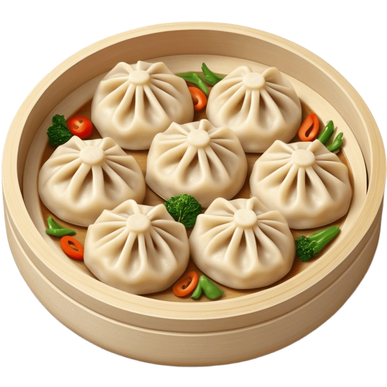 Cinematic Realistic Jiaozi Dish Emoji, depicted as delicate, handcrafted dumplings filled with savory meat and vegetables, rendered with detailed textures and warm, inviting lighting. emoji