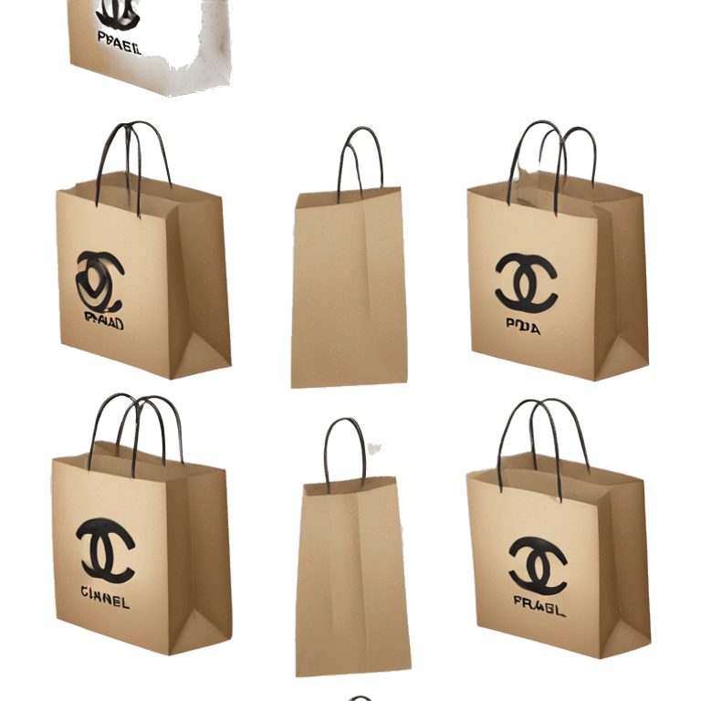 Chanel Prada paper shopping bags emoji