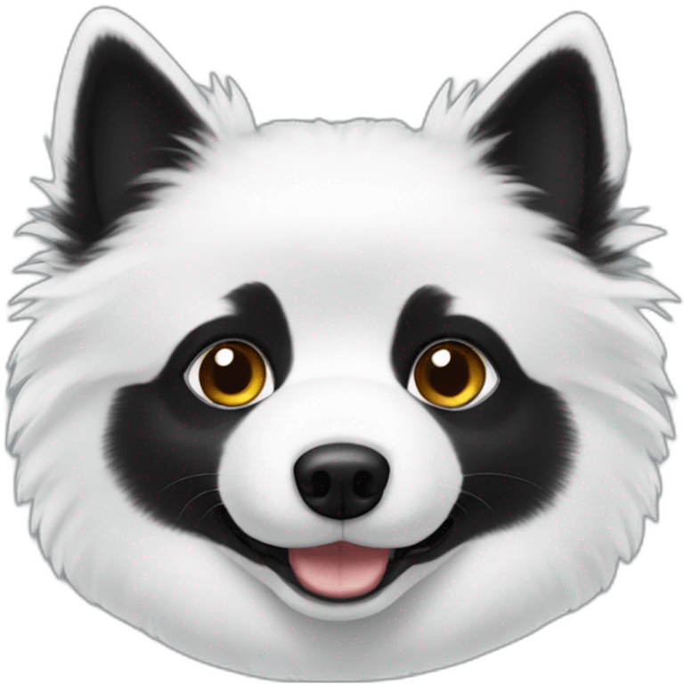 Black Little White spitz head emoji