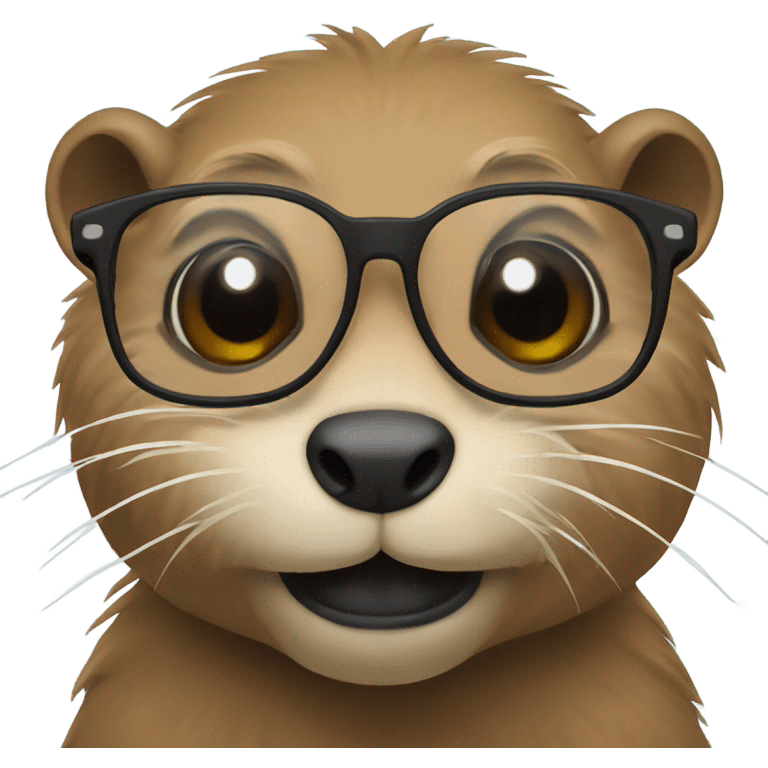 Emoji de la nutria con lentes  emoji