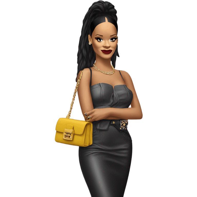 Rihanna with bag emoji