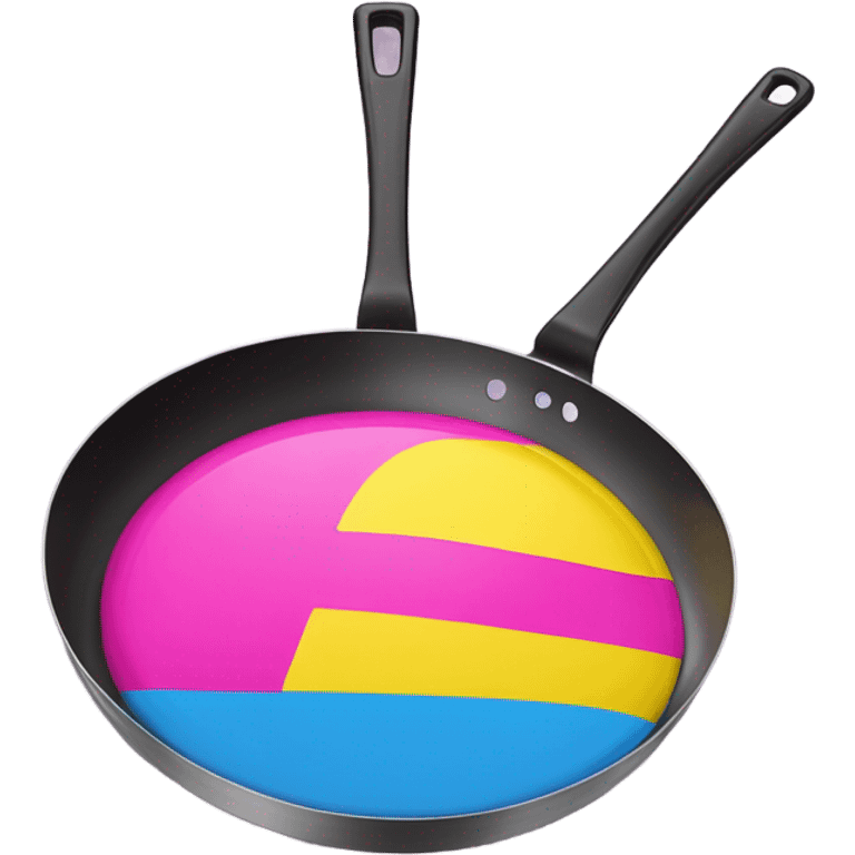 Pansexual flag with frying pan emoji