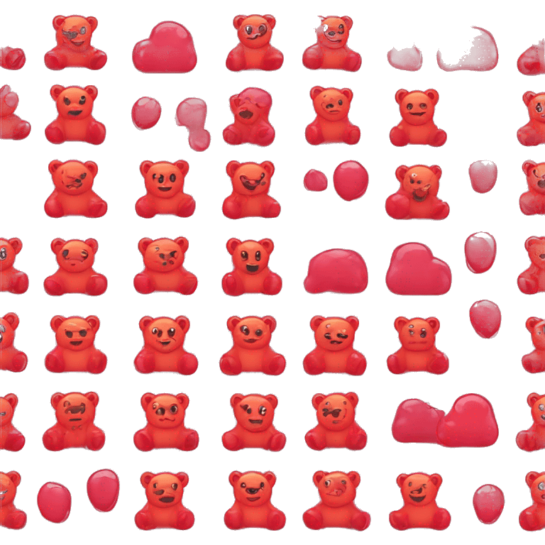 one red jelly bear flat illustration emoji