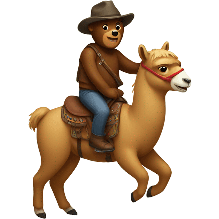 Bear riding llama emoji