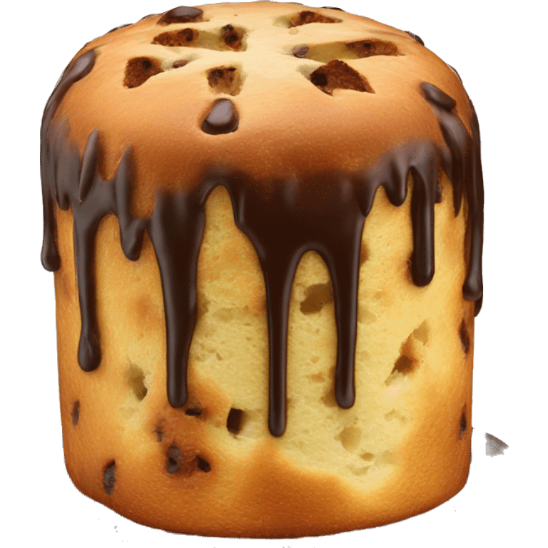 Full chocolate drip panettone emoji