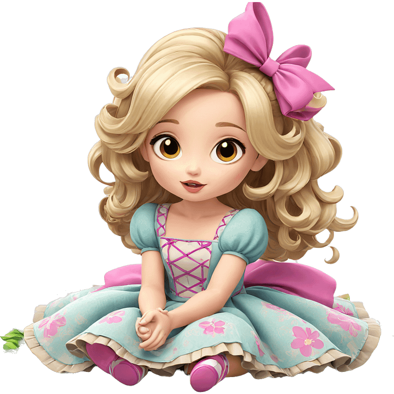 charming chibi girl in dress emoji