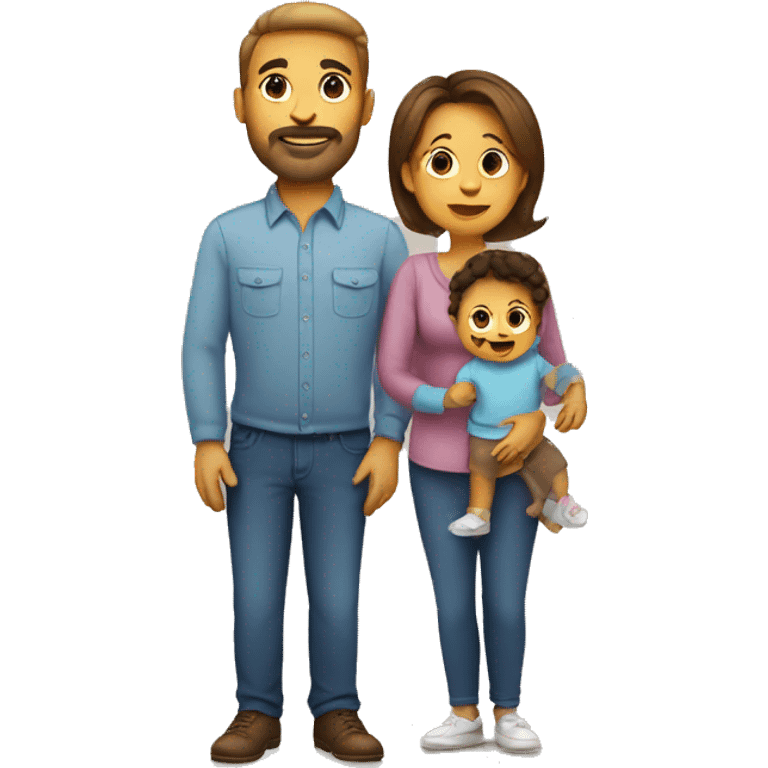 Mom Dad and toddler emoji