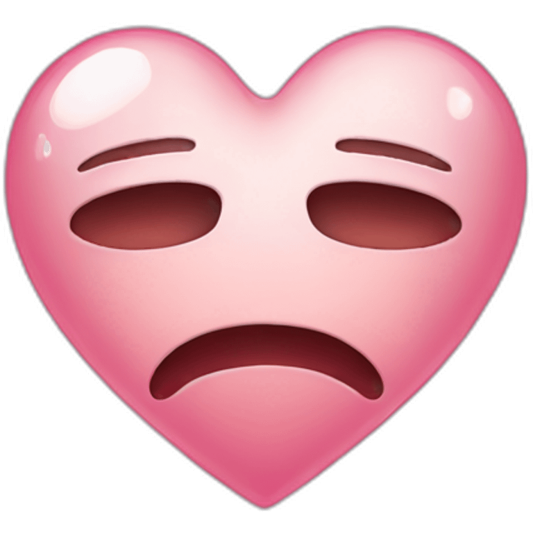 A transparent heart was crying emoji