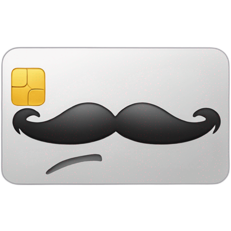 credit card with a moustache emoji