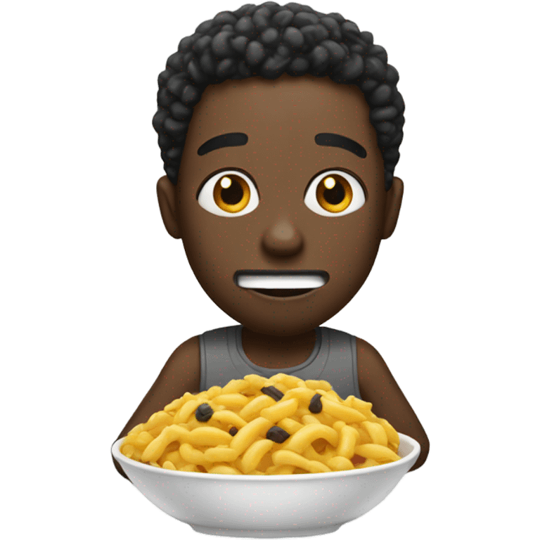 Black man eating  emoji