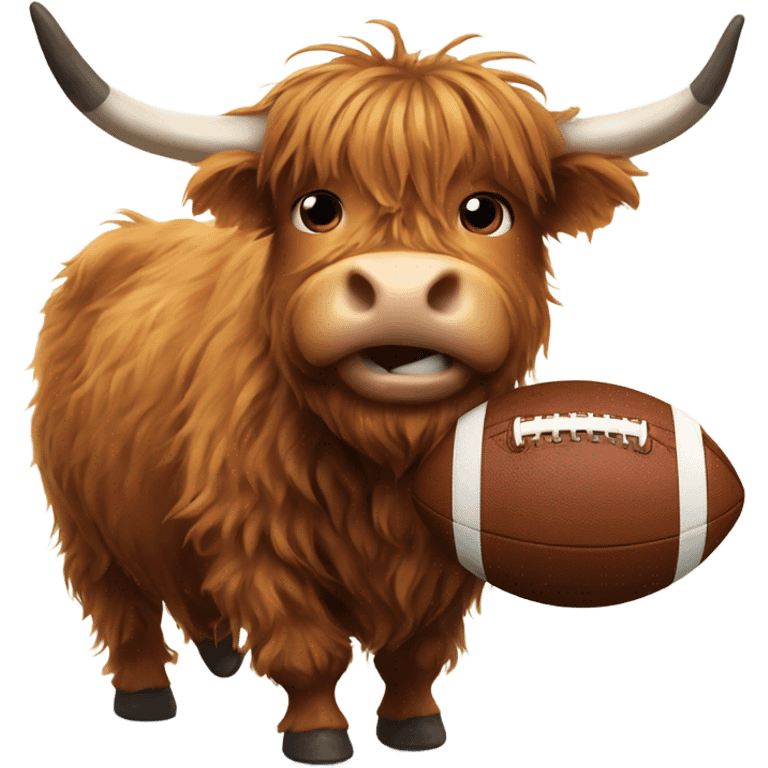 Highland cow playing American football  emoji