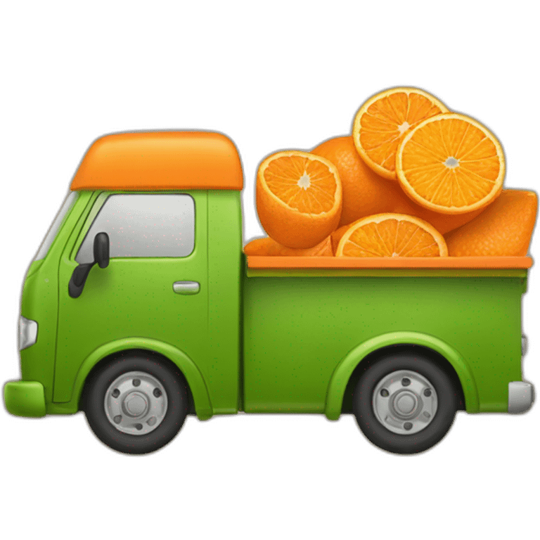 Camion vert sur un rat orange emoji