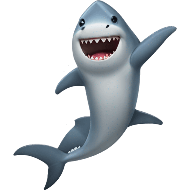 a shark with doing ballet emoji