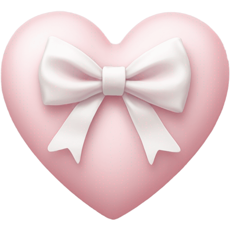 Pastel pink heart with white bow emoji