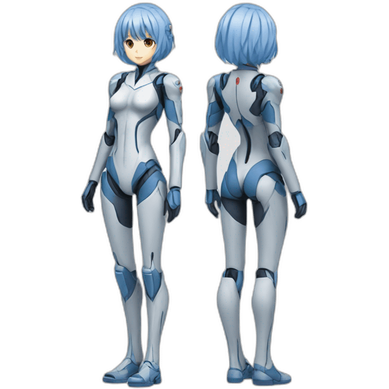 rei ayanami，full body，front view emoji