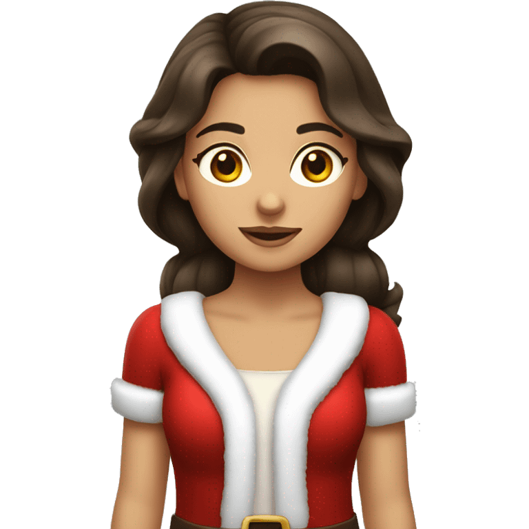 Brunette girl Santa Claus emoji