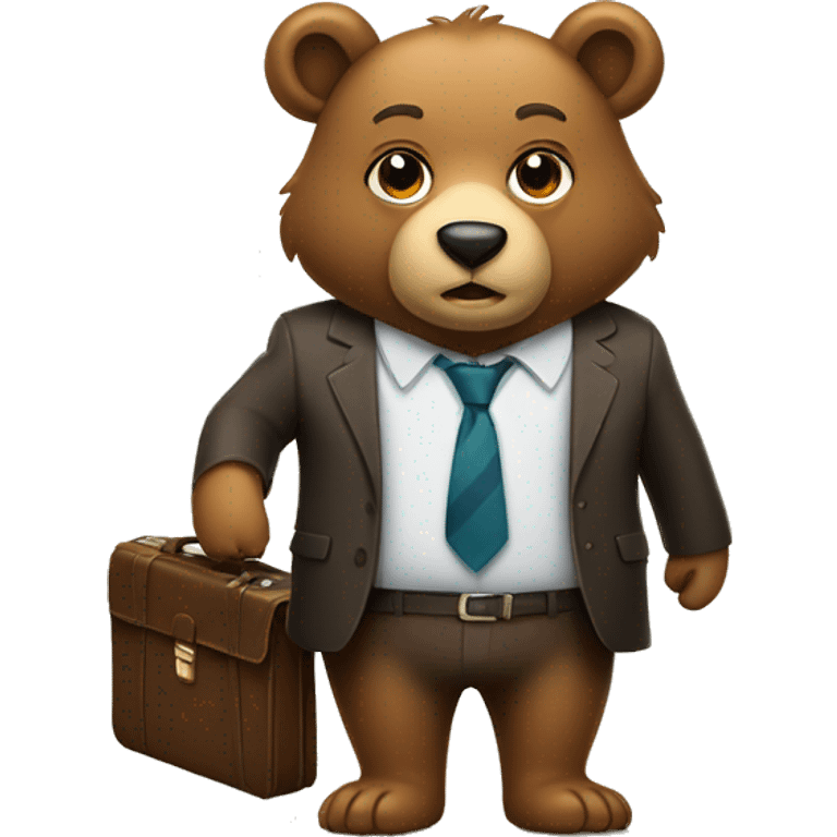 Bear with briefcase and tie emoji