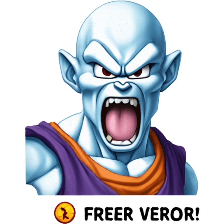 Dragon Ball Z Freezer with a scared face and a legend saying “Freezer sintio el verdadero terror” emoji