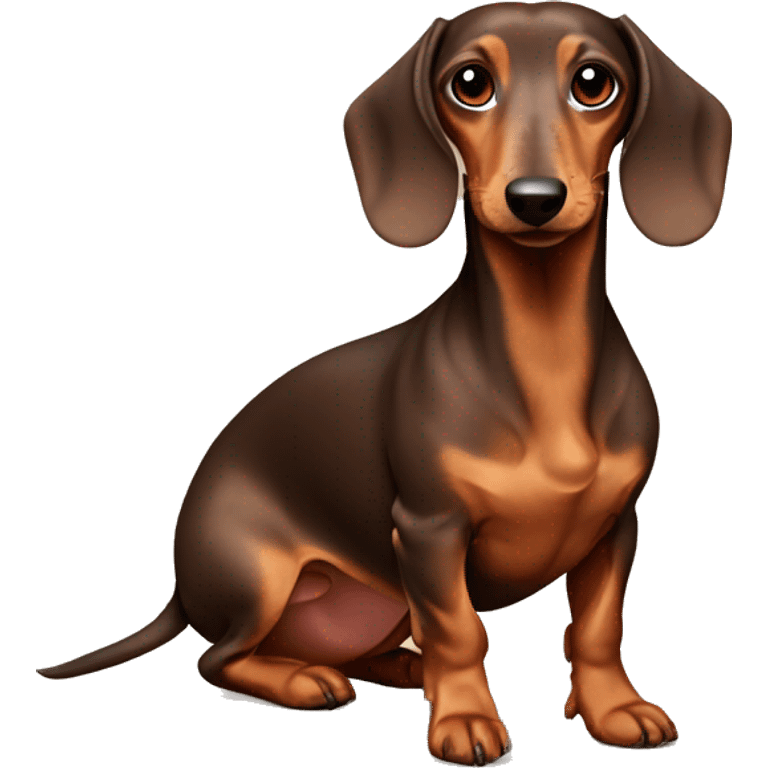 full body cream dachshund with brown eyes emoji