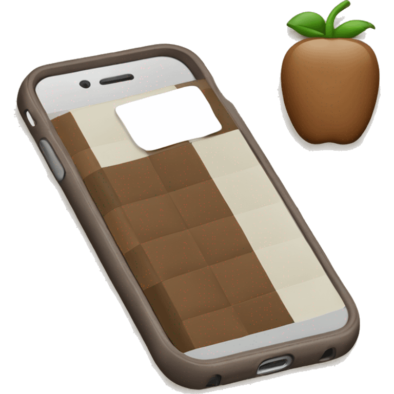 iPhone with brown and white checkered case emoji