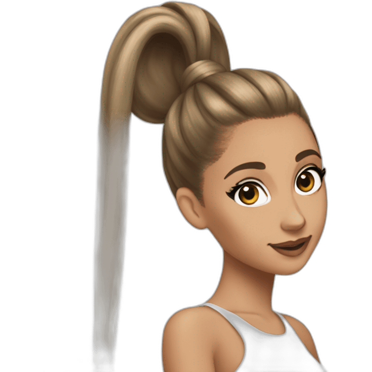 ariana grande with an high ponytai emoji