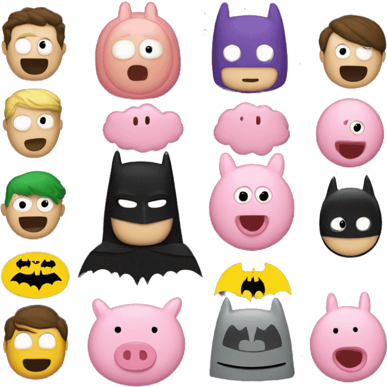 peppa and batman emoji