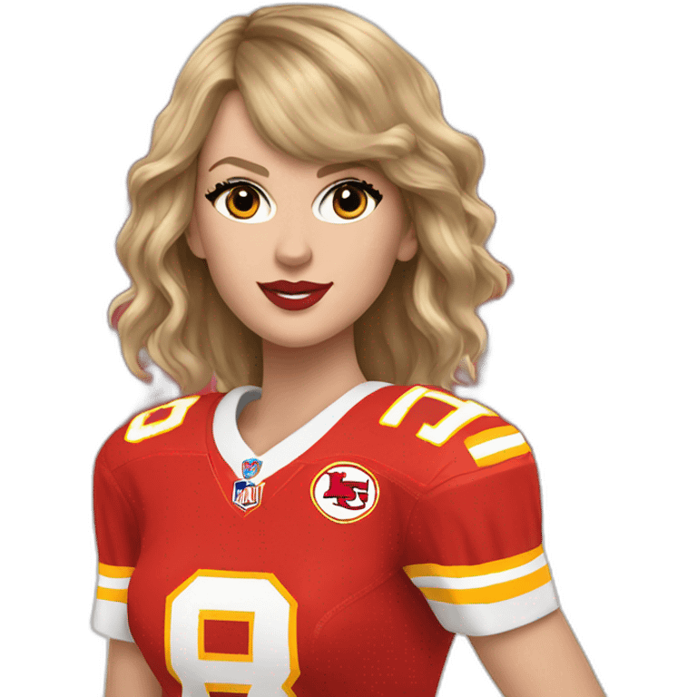 taylor swift wearing 87 chiefs jersey emoji