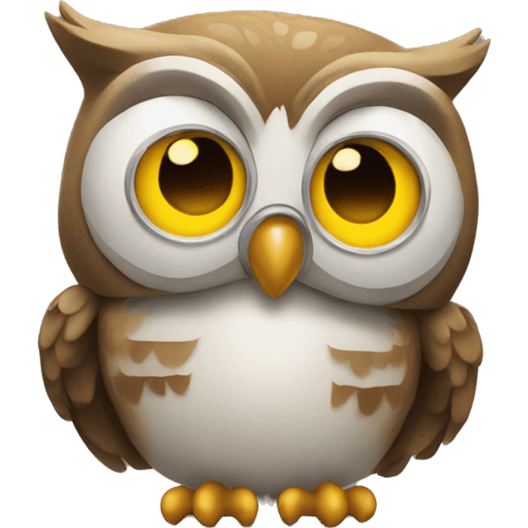 Owl on a phone emoji