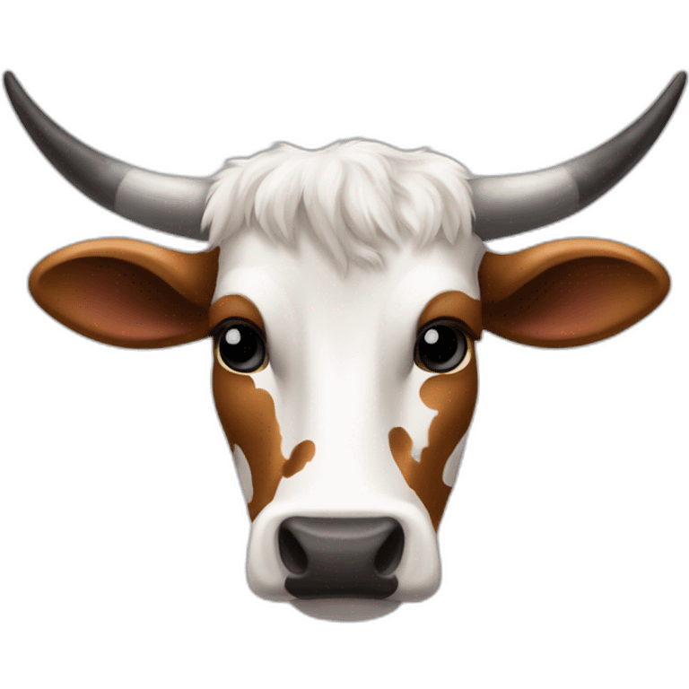 SPECKLED LONGHORN COW LONG LONG LONG emoji