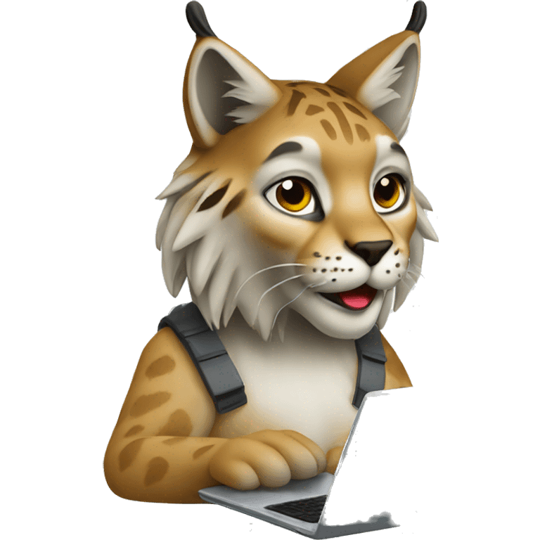 A lynx with a laptop emoji