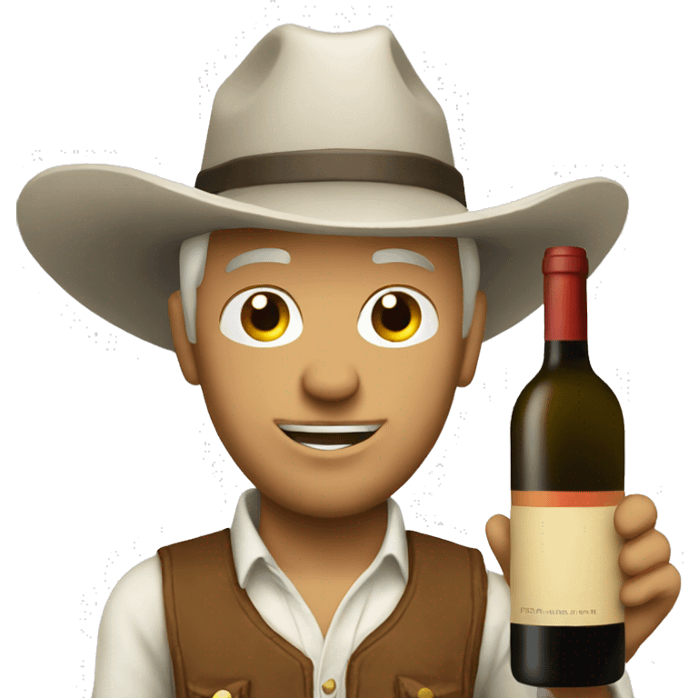 White cowboy with wine  emoji