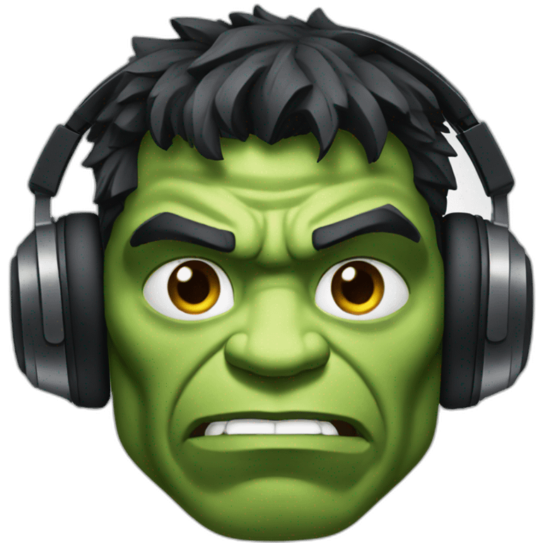 Hulk with headphone emoji