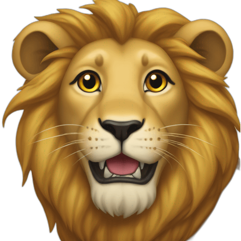 Un lion sur un chien emoji