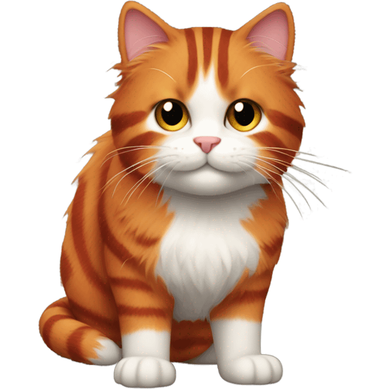 Red furry striped cat emoji