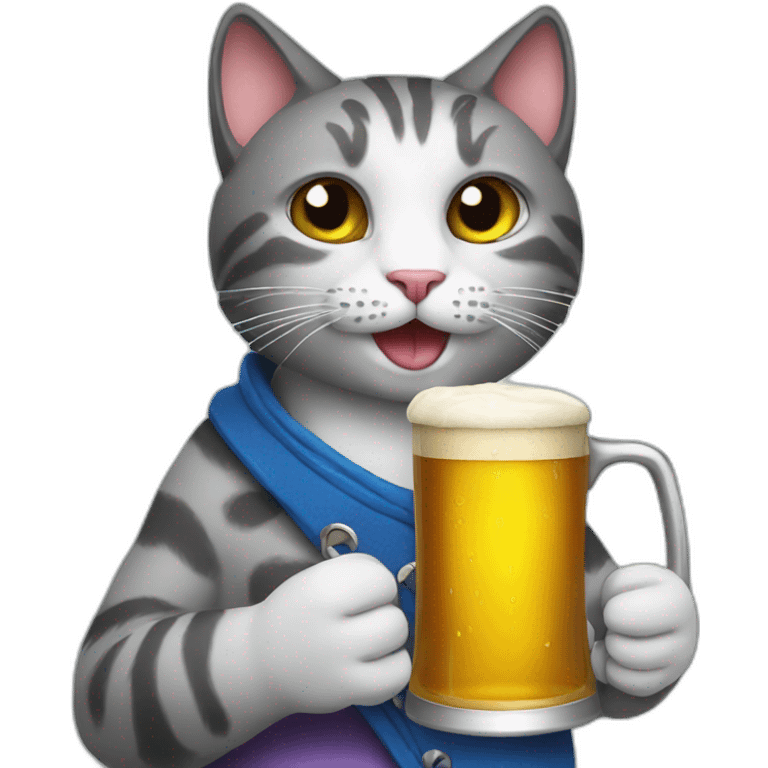 cat holding a beer cup emoji