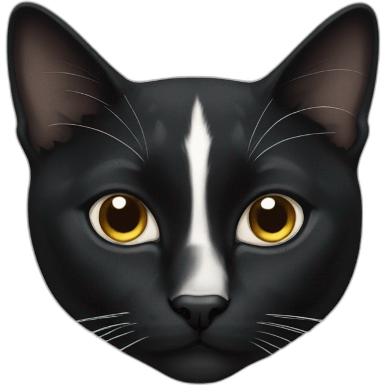 Tuxedo cat with black nose emoji