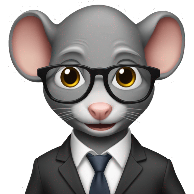 A humanoid rat wearing a class suit and shoes and glasses  emoji