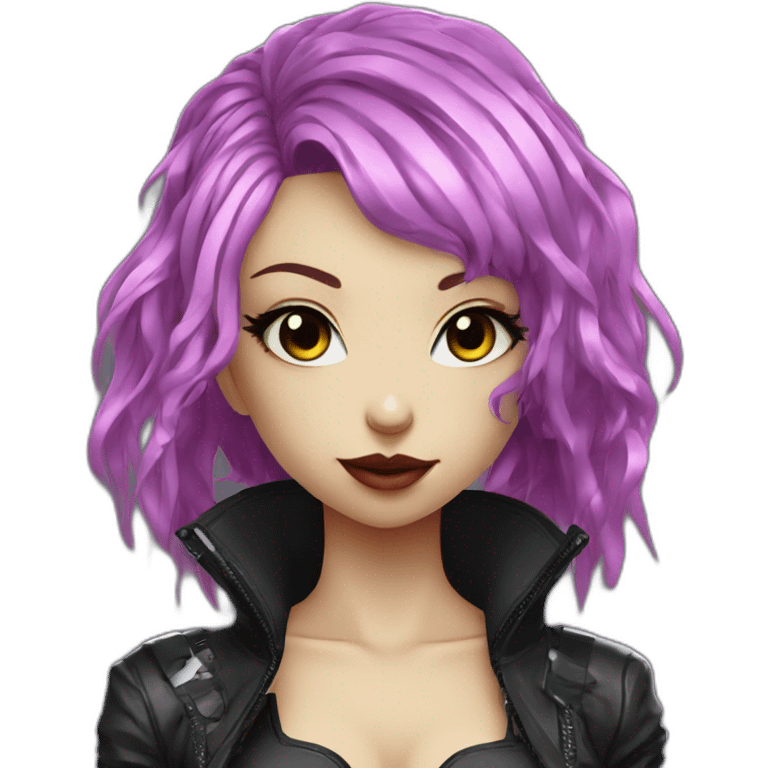 Latex cyberpunk anime girl emoji