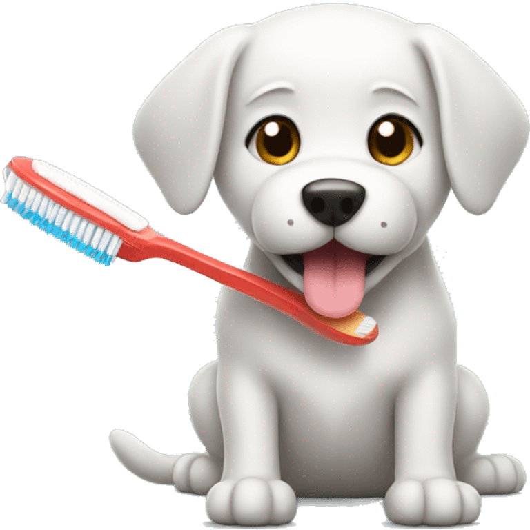 dog with toothbrush emoji