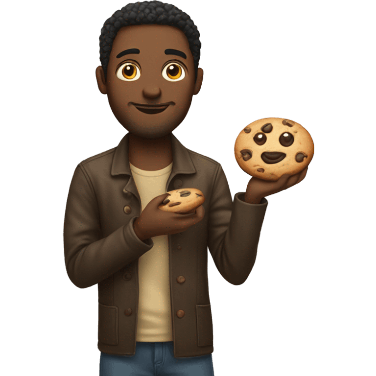  Man holding a cookie emoji