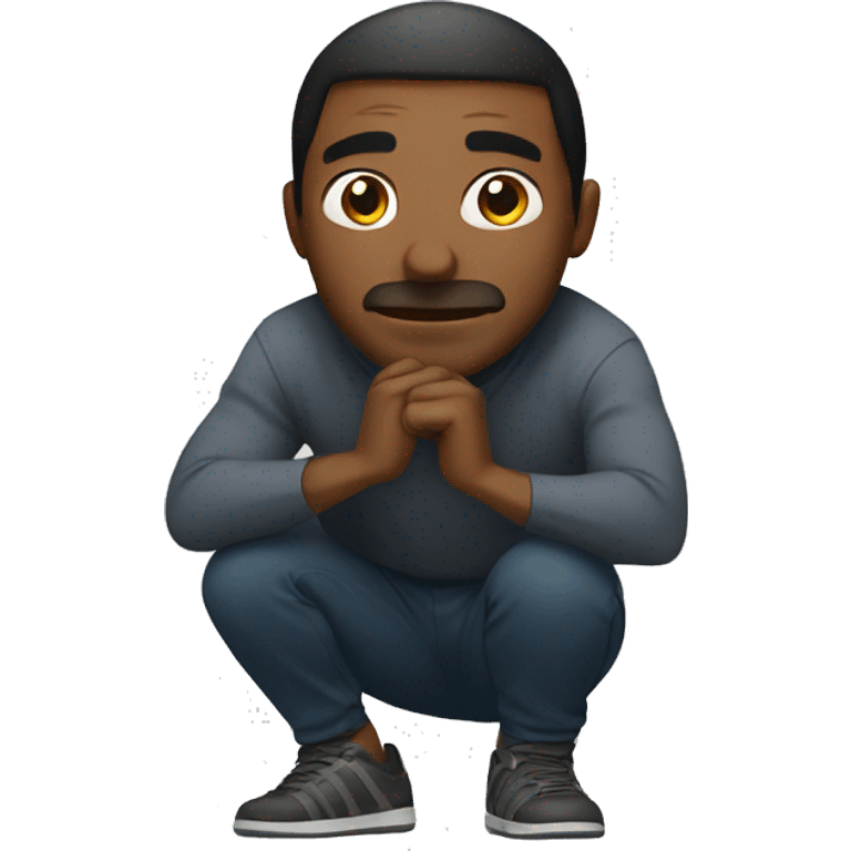 a man doing squat emoji