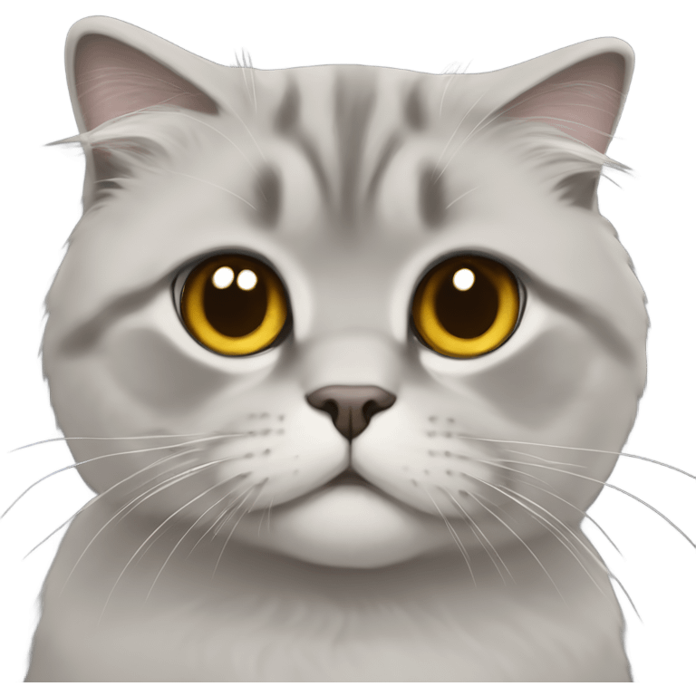 gray scottish fold long-hair cat emoji