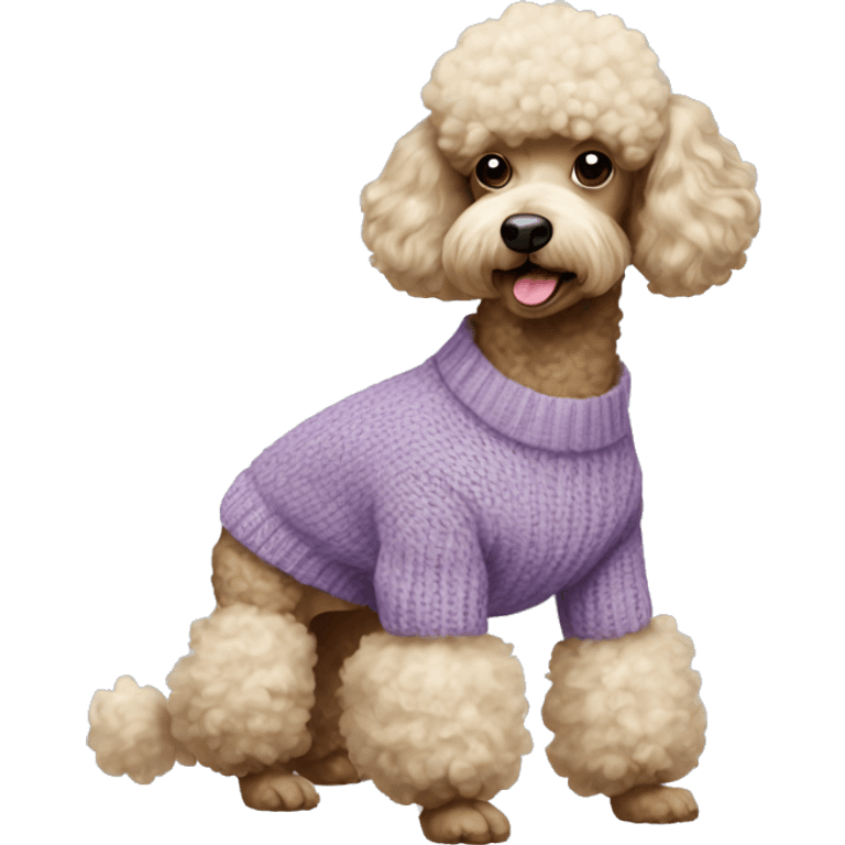 Poodle with a jumper emoji