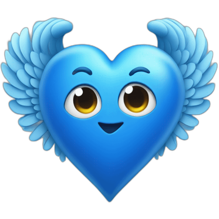 Blue heart with wings emoji