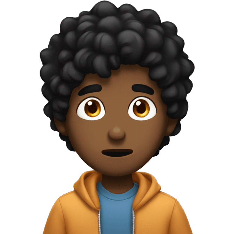 Anxious black hair boyx emoji