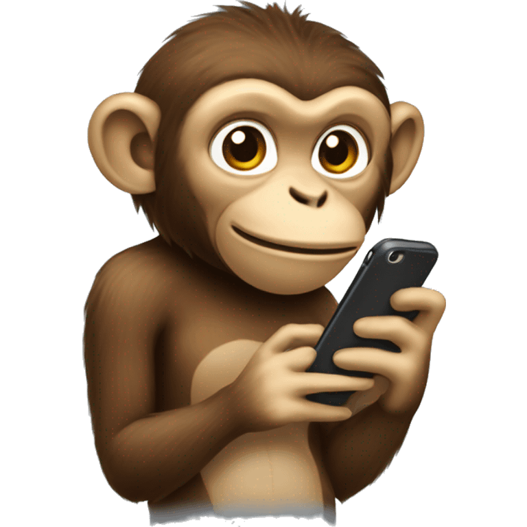 female monkey using a phone emoji