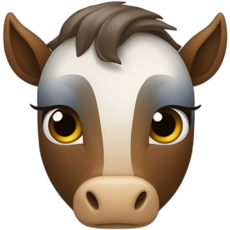 Cheval blanc et marron aux yeux bleus emoji