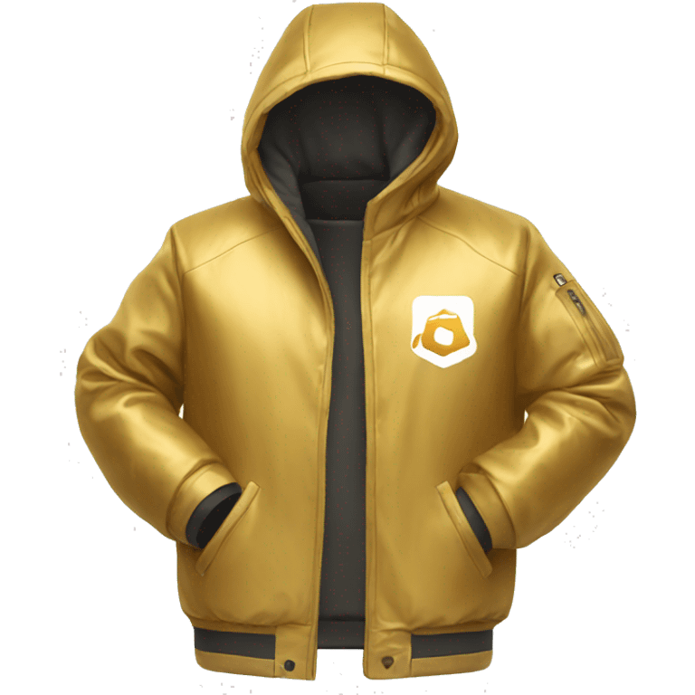 Golden Jacket with big AWS logo printed. emoji